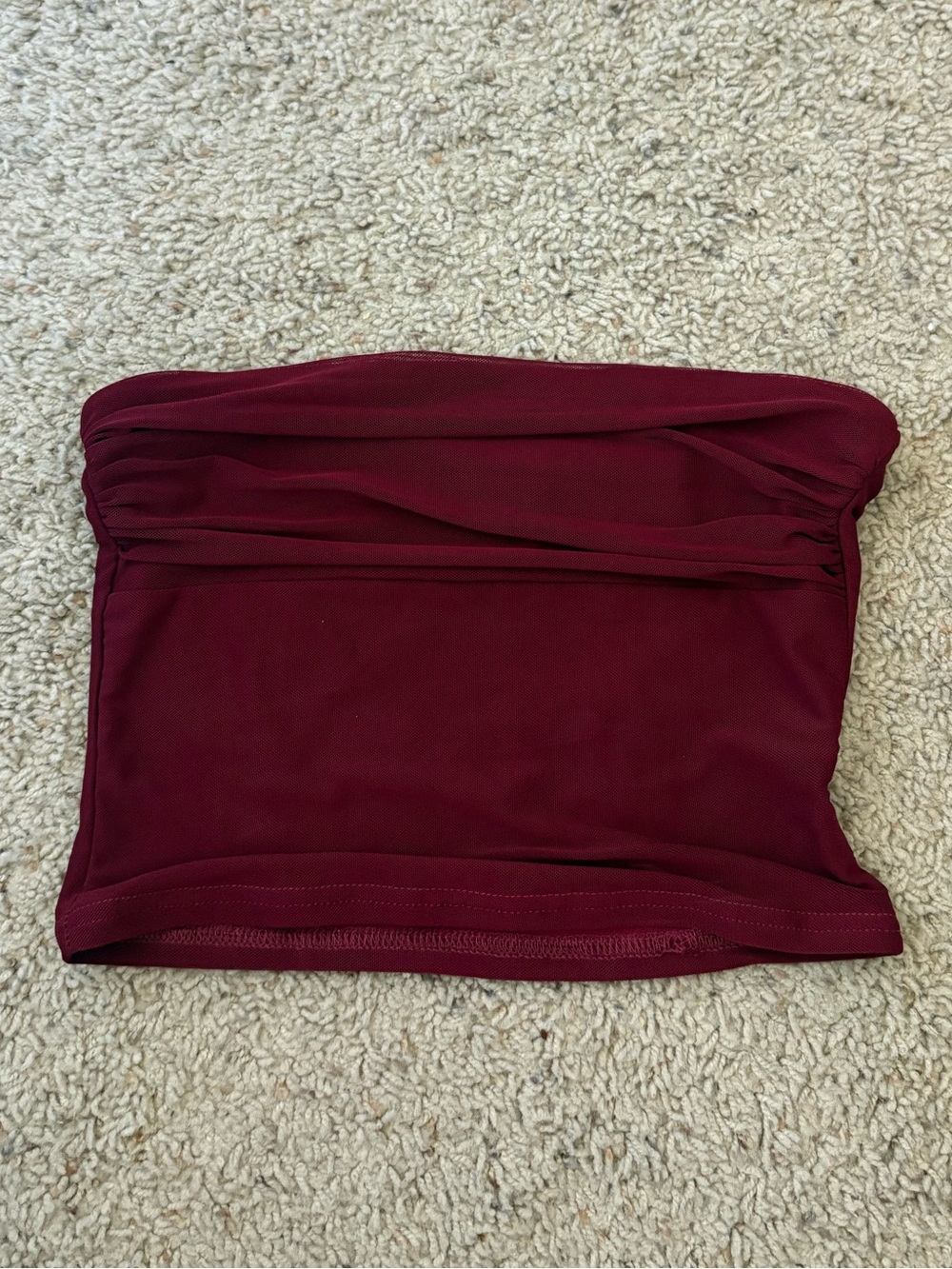 Edikted Burgundy Strapless Crop Top